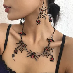 Acrylic Halloween Big Heart Circle Hollow Spider Web Drop Earrings For Women Girls Cobweb Dangle Earrings Festival Charm Jewelry