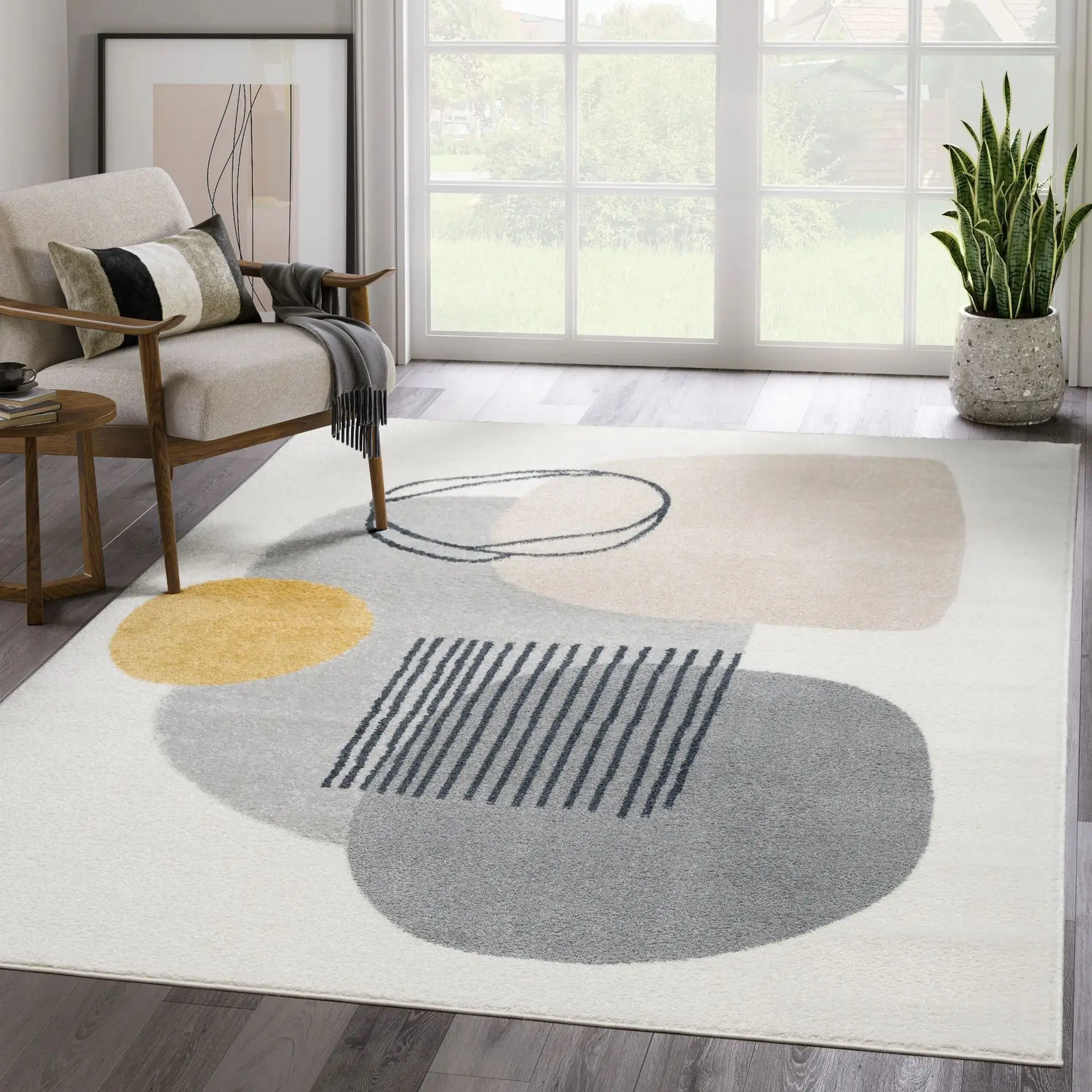 

Large Nordic Style Geometric Faux Wool Rug Non Slip Durable Living Room Bedroom Carpet