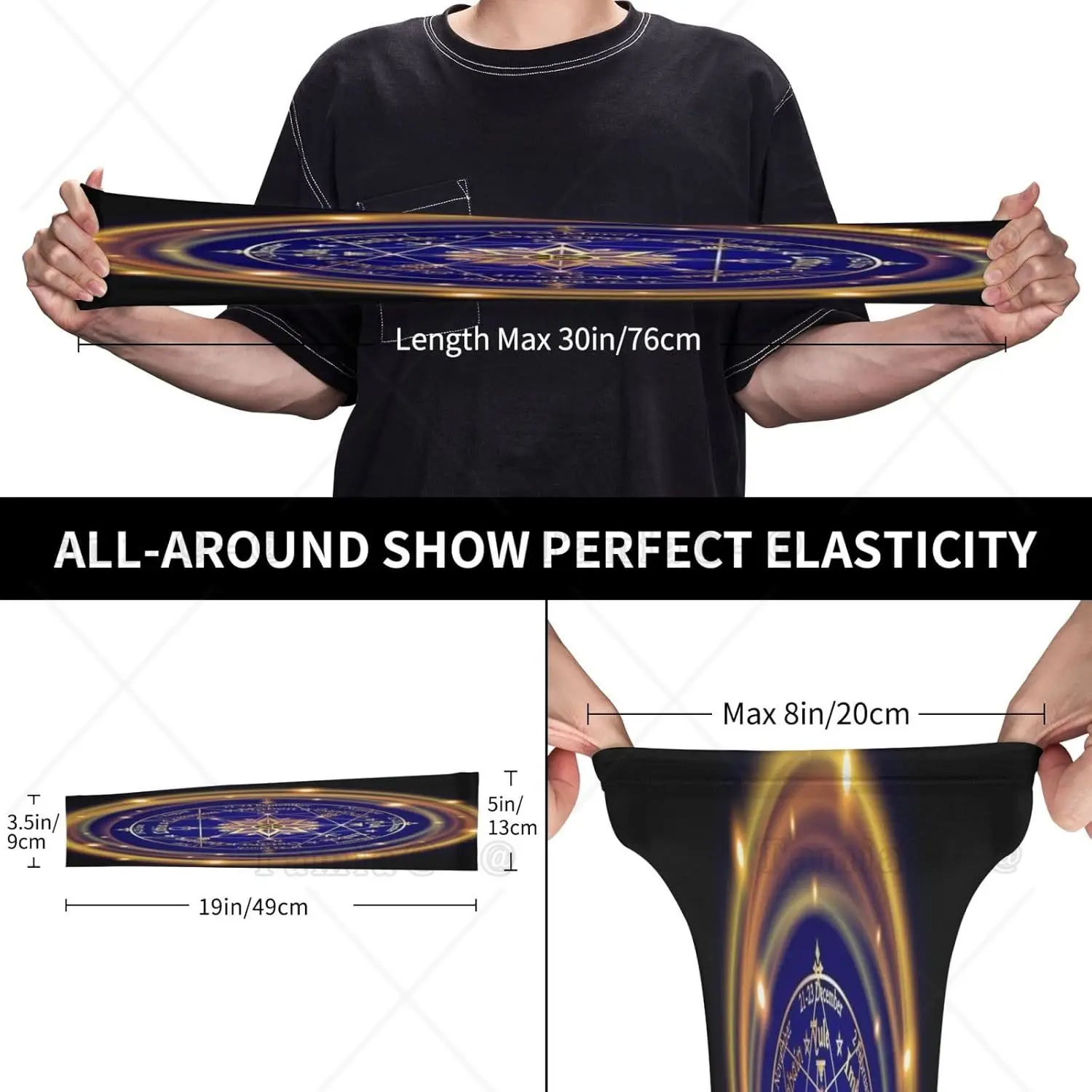 Constellation Zodiac Chart Astrology Wheel Arm Sleeves Uv Protection Sun Unisex Sport Ice Silk Sleeves
