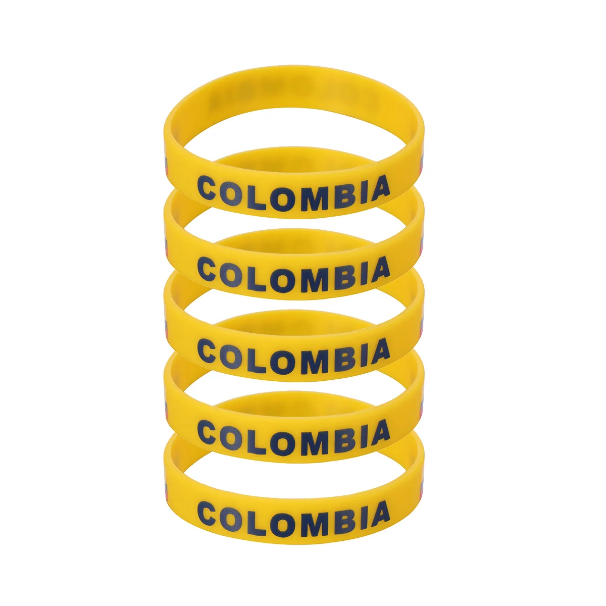 

5Pcs Silicone Wristband Country Flag Printed Bracelet Soft Comfortable for Sports Game Football Match Outdoor Events