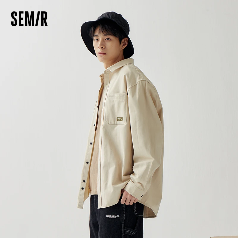 Semir 2023 Men Shirt Long-sleeved Shirt Autumn New Oversize Trendy Commuter Shirt Jacket for Men