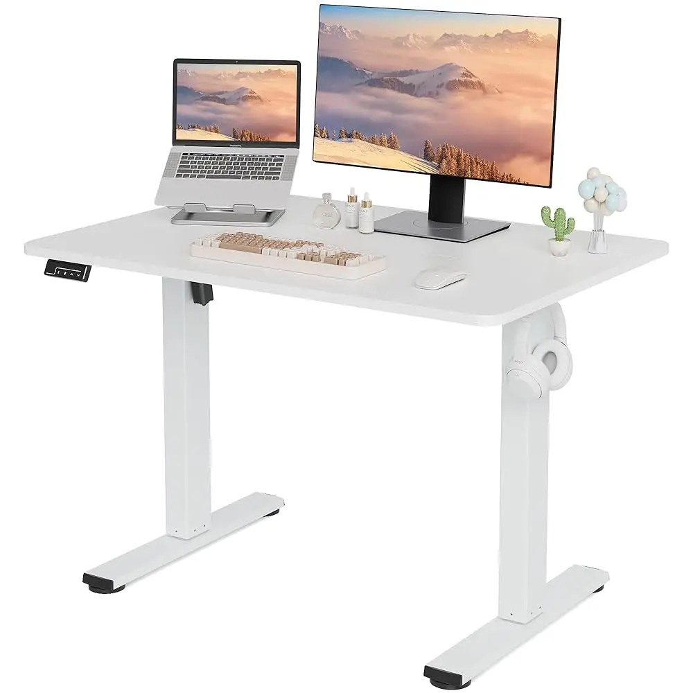 

Electric Standing Desk Adjustable Height, 40X24 Hes Sit Stand Up Desktop For Home Office, Ergonomic Rising Computer Table With