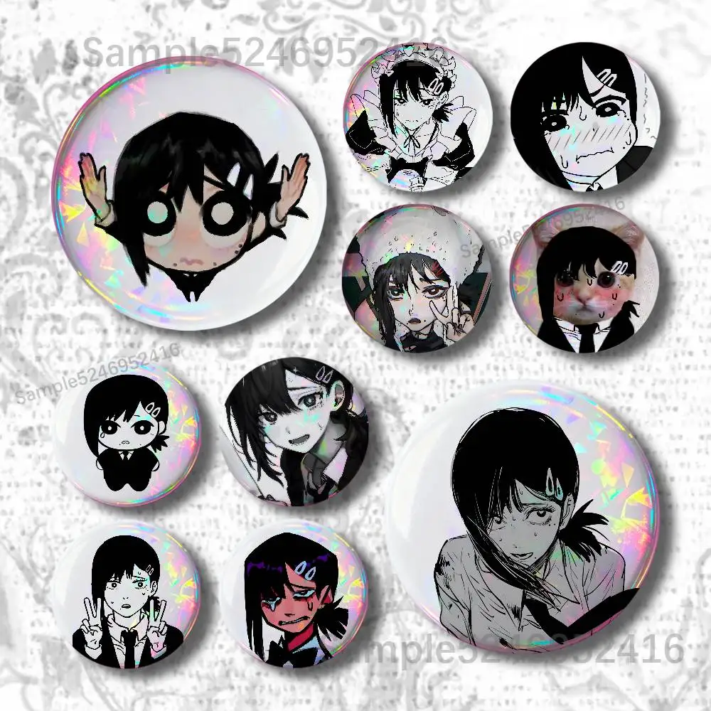 

Kobeni C-Chainsaw Man Creature Button Pin Collar Brooch Creative Clothes Jewelry Decor Metal Gift Hat Badge Lapel
