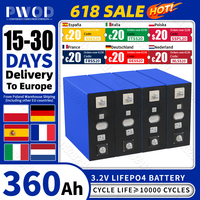 PWOD Grade A 360AH Lifepo4 Battery 3.2V 10000 Cycles DIY 12V 24V RechargeableLithium iron phosphate Cell For Camping Golf Cart