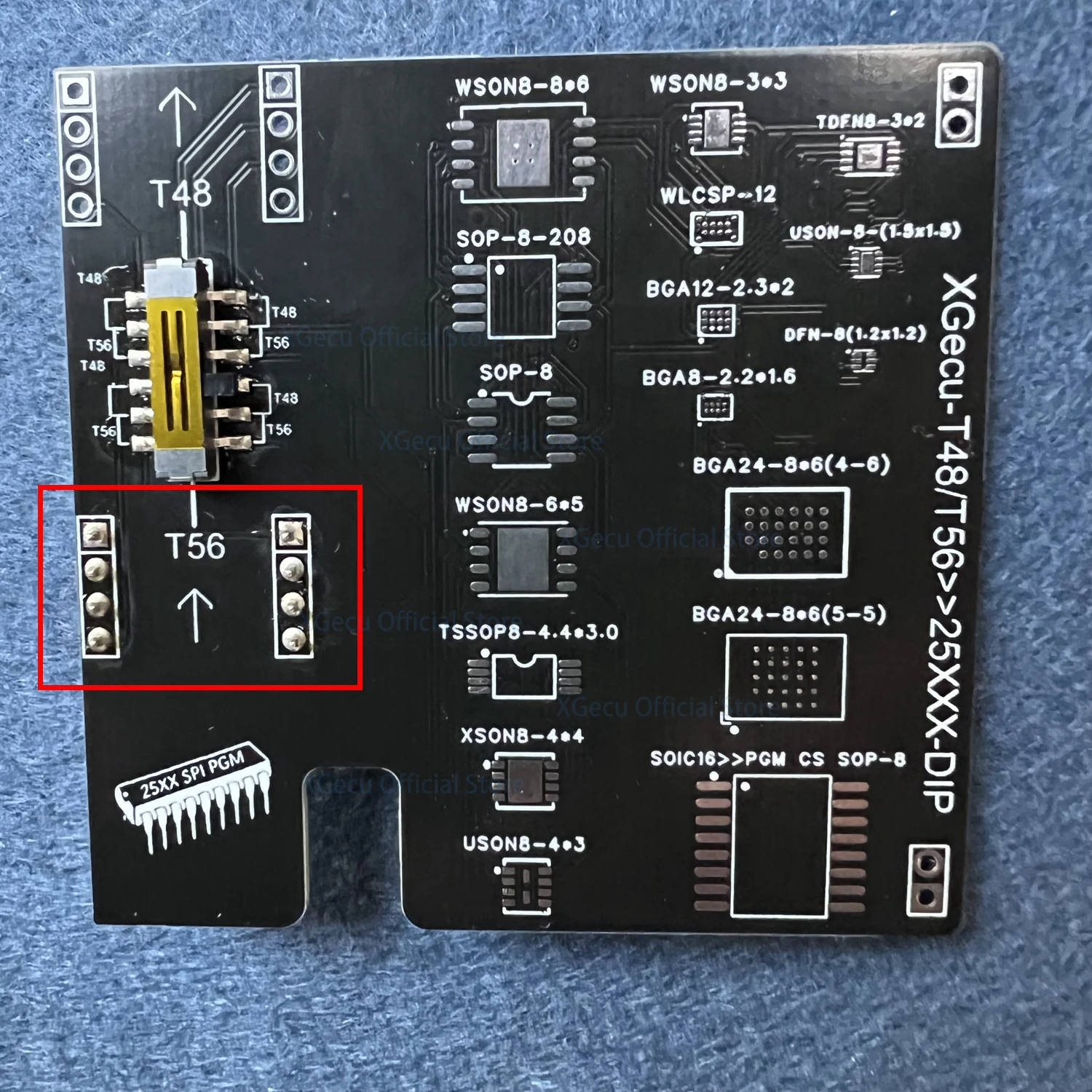 Imagem -02 - Programador Xgecu T56 Drivers de 56 Pinos Suporta 37300 Mais Ics Pic Flash Nand Emmc Tsop48 Bga Adaptador 17 em Tsop48 V12.66