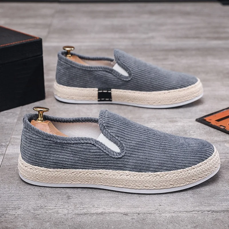 Men Sneakers Flat Casual Summer Casual Corduroy Shoes Fisherman\'s Shoes Male Slip-on Cloth Shoes Trendy Men\'s Shoes Sneakers