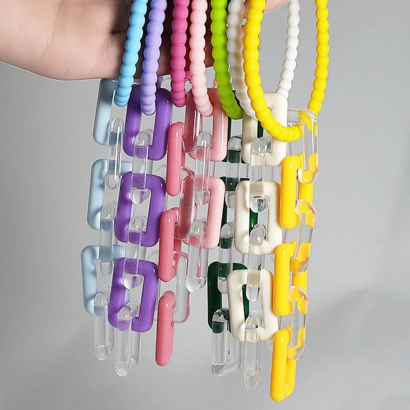 100pcs/lot 19*29mm Color Acrylic Buckle Beads DIY Glasses Chains Mask Chains Earrings Necklace Mobile Chains Accessories Z2110