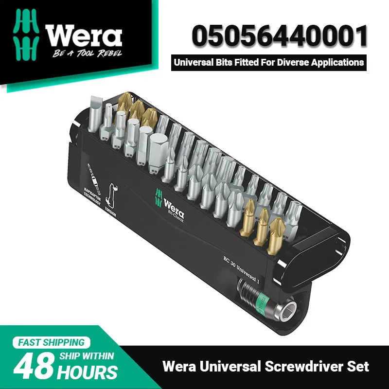 WERA 05056440001 Bit-Check 30 Pieces Universal 1 Screwdriver Set High Quality Materials Long Service Life