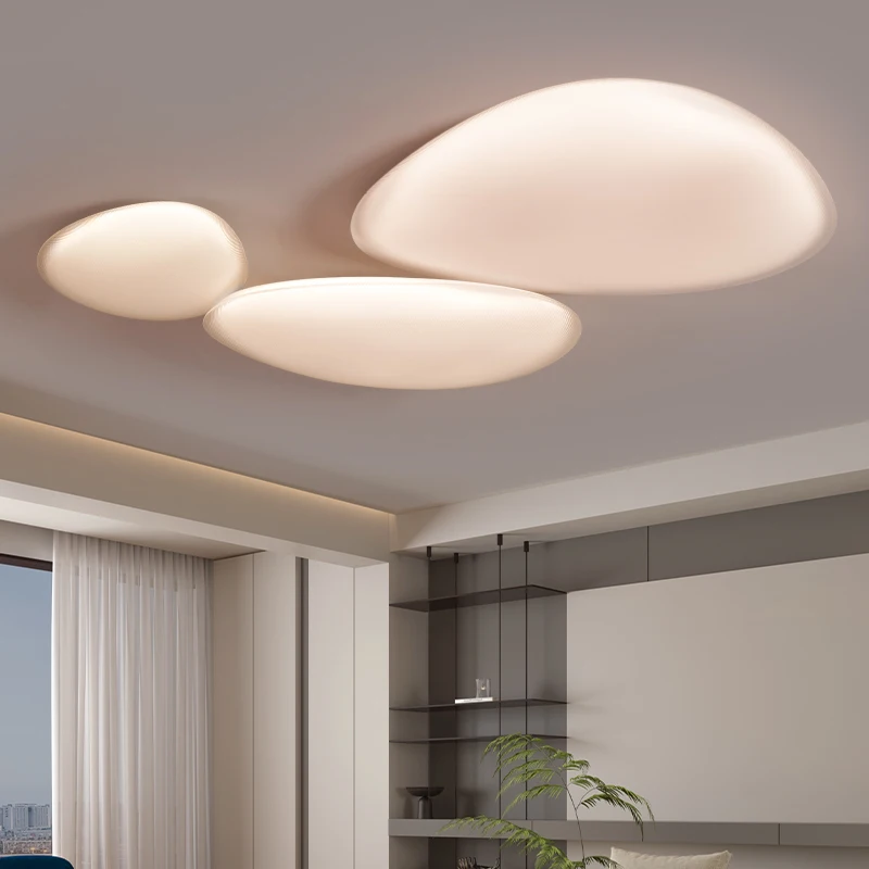Nordic Bedroom Living Room Ceiling Lights Modern Simple Style Pebbles New Full Spectrum Suspended Eye Protection Smart Lamp