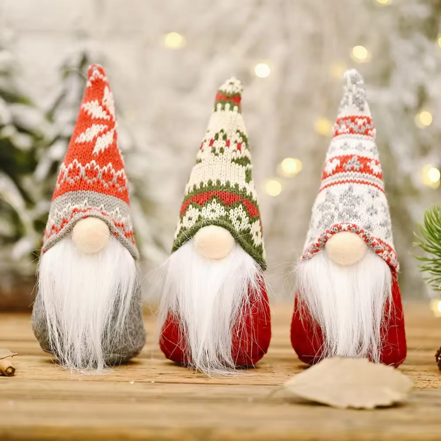 Hot Selling Small Handmade Swedish Gnome Santa Figurine Plush Elf Toy Standing Christmas Gnomes for Holiday Presents Decorations