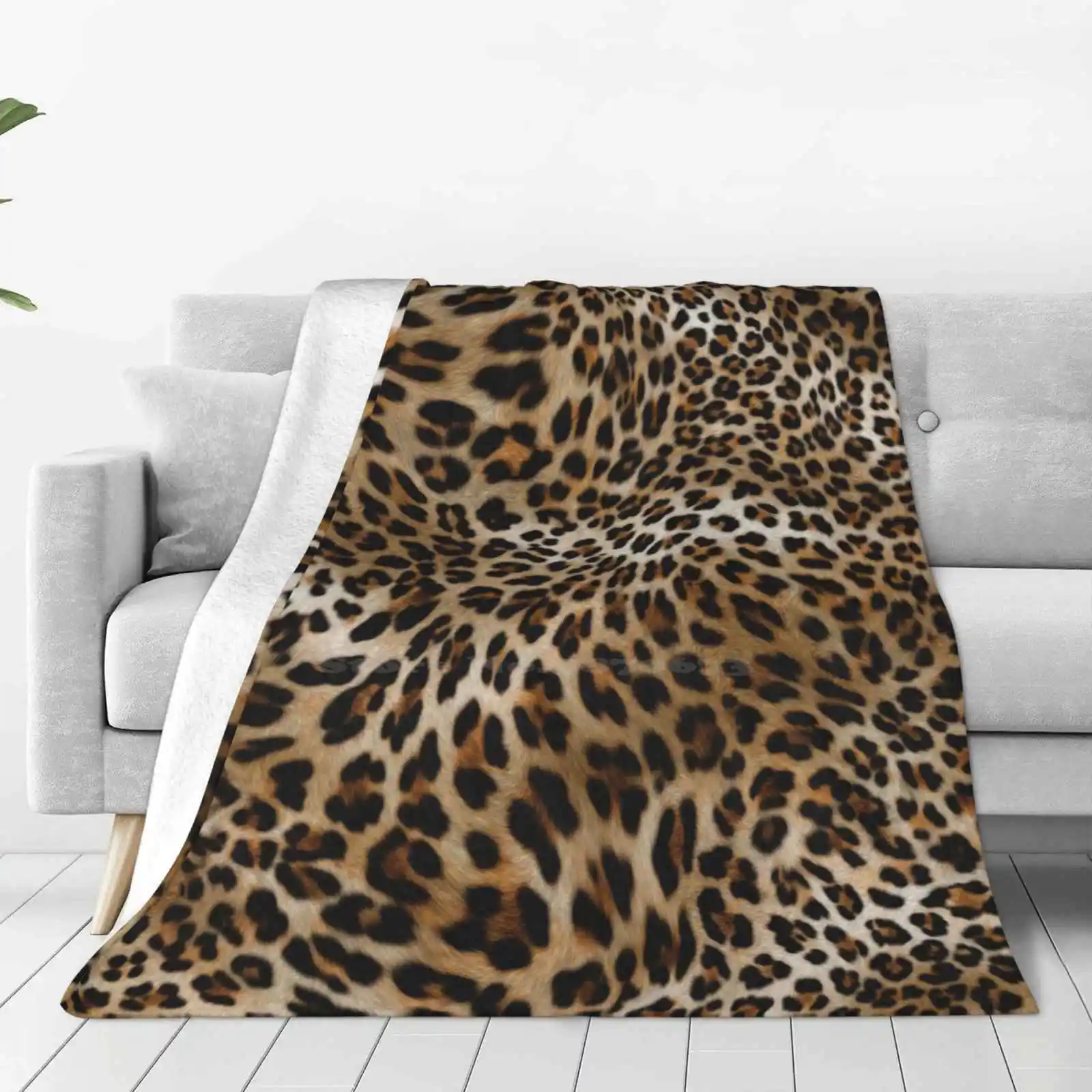 Leopard Pattern New Arrival Fashion Leisure Warm Flannel Blanket Leopard Animal Pattern Seamless