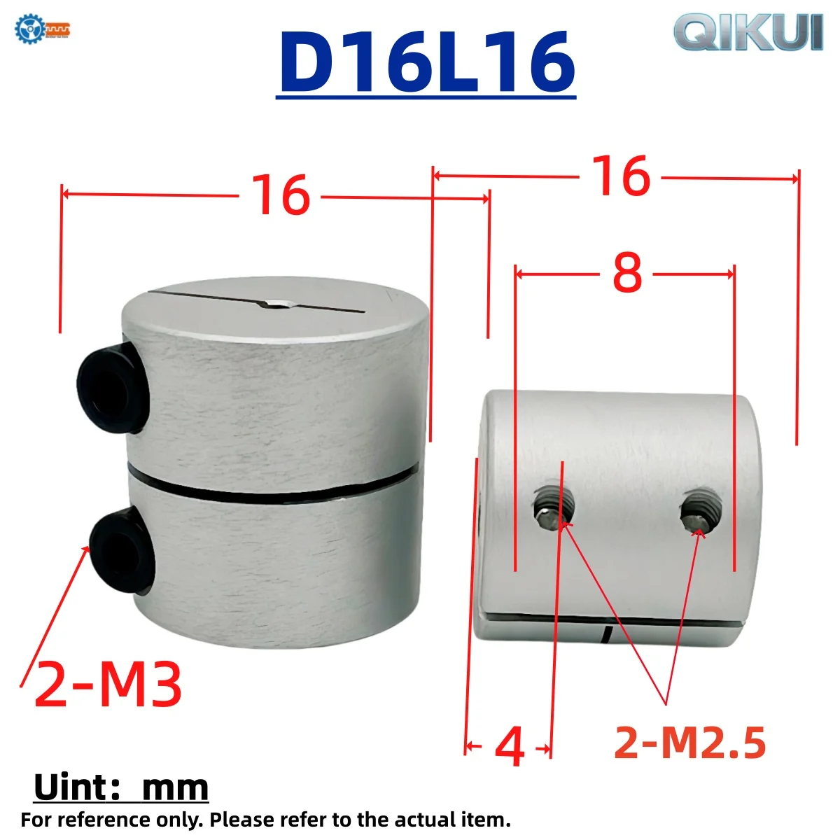Aluminum Alloy Coupling D16L16 D20L20 3D Printer Parts Rigid Shaft Coupler Clamp Stepper Servo Motor Coupling Accessorie