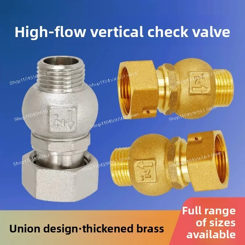 High Flow Vertical Brass Check Valve, Male Female Thread 1/2