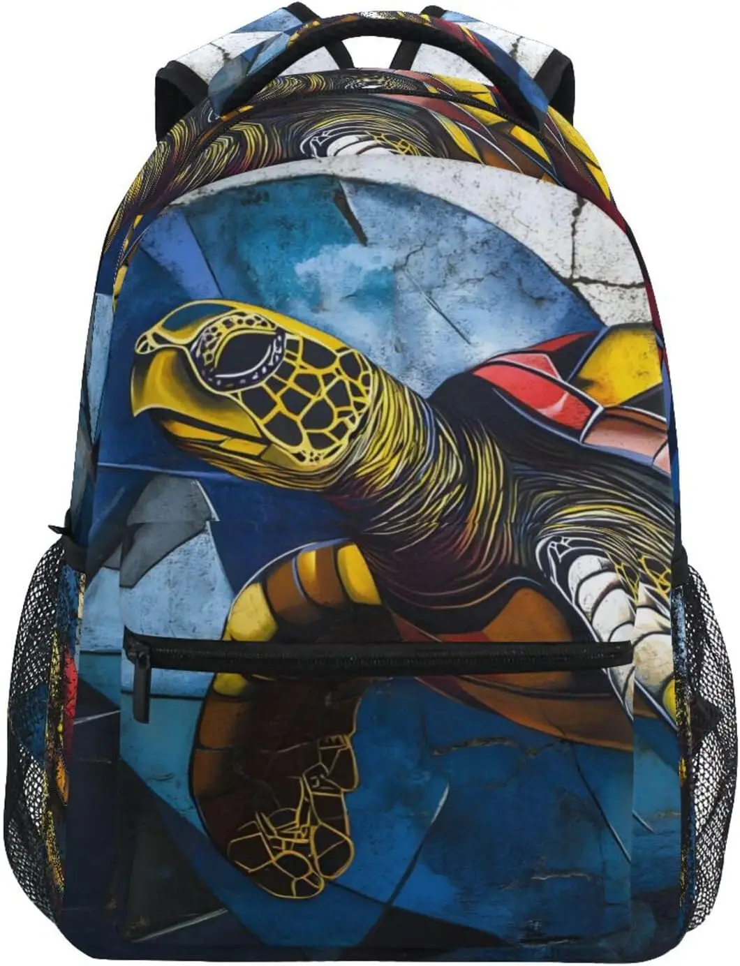 

Kid's School Backpack Sea Turtle Glass Print for Girls Boys, Bookbag Hiking Backpacks Medium Size