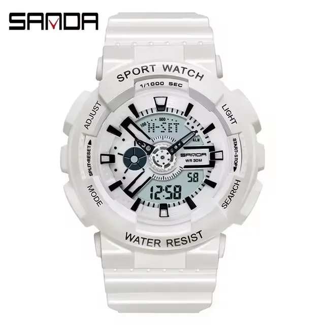 SANDA 292 Women Outdoor Watches Sport Alarm Clock Waterproof Shock Military LED Display Shock Wristwatch for Ladies