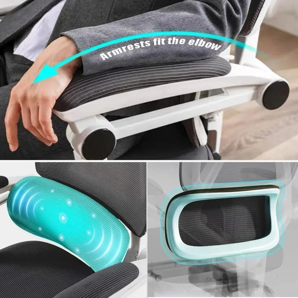 Silla ergonómica de oficina en casa, sillas giratorias de trabajo con ruedas, silla de juegos con respaldo de malla transpirable, reposacabezas ajustable