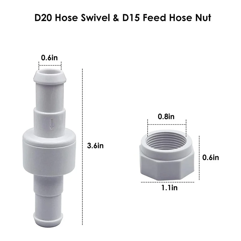 ABCL Pool - Improved G52 Replacement Parts For Pool Cleaner Plastic Hose Nut Fittings Compatible With For 280 180 3900 Reinbody