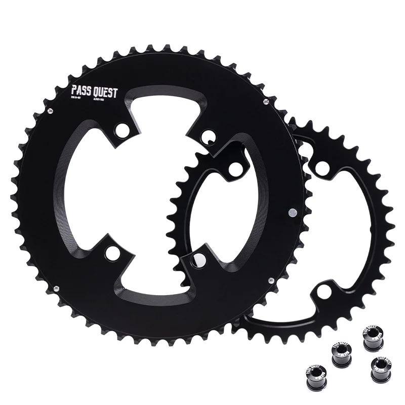 パスクエスト110bcdダブルチェーンリング4ボルト46-33t/48-35t/50-34t