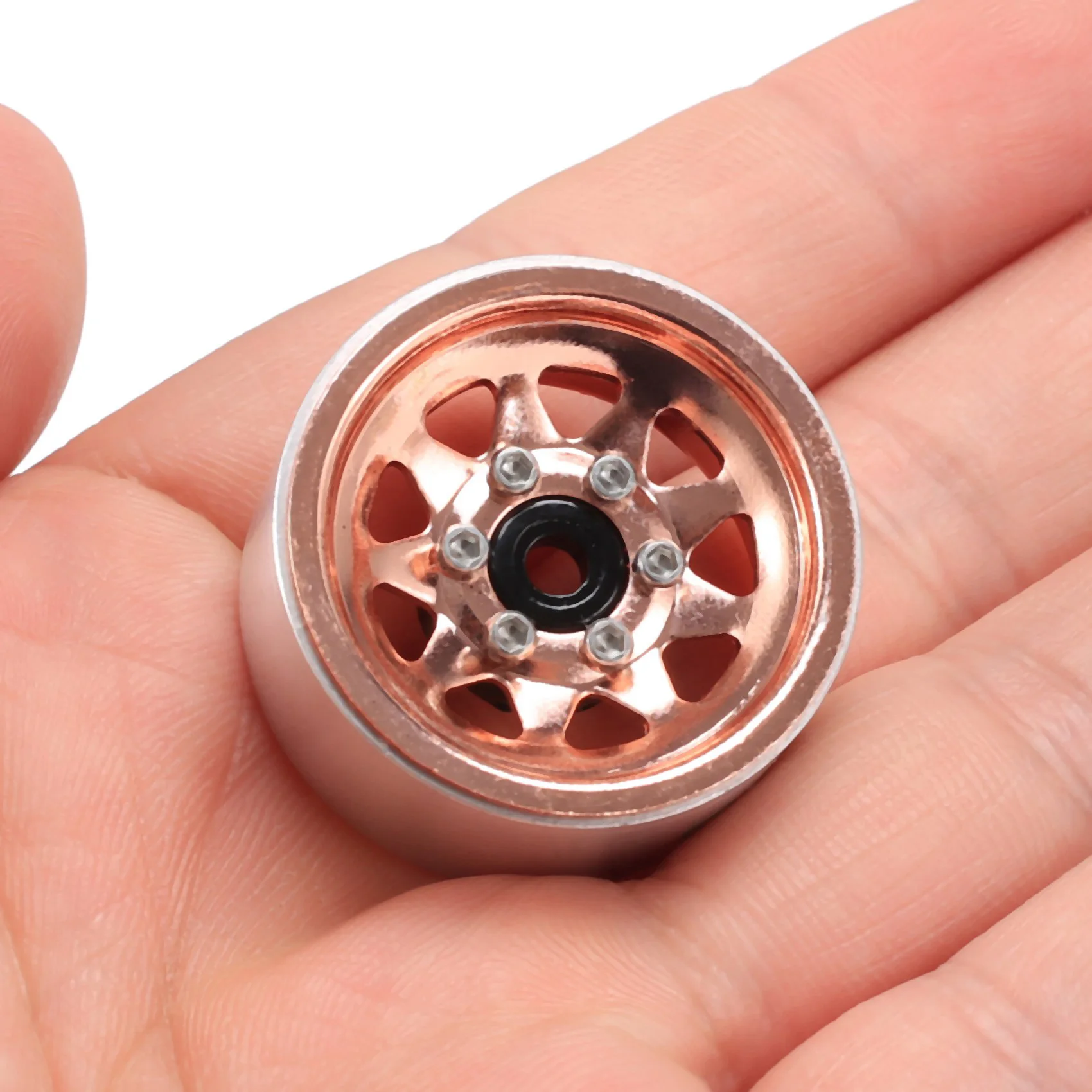 RCZIPROY 1,0" Beadlock Felge Deep Dish Stamped Steel Hub für 1/18 1/24 RC Crawler Car Axial SCX24 AX24 Upgrade-Teile