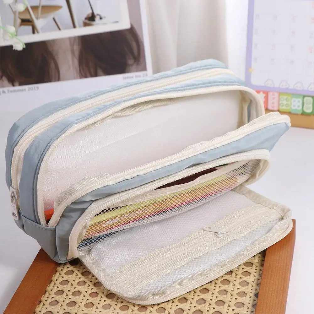 

Stationery Large Capacity Pencil Bag Aesthetic Simple School Cases Stationery Holder Bag School Students Supplies