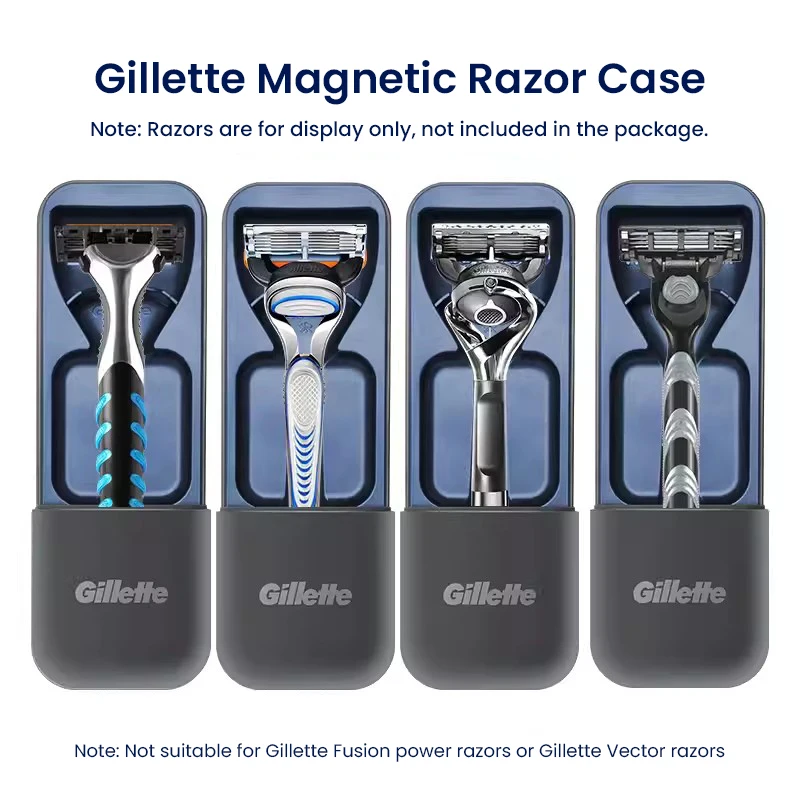 Gillette Magnetic Travel Case for Gillette Razors Fusion Series Magnetic Series Mach 3 Vector 3 Travel Box