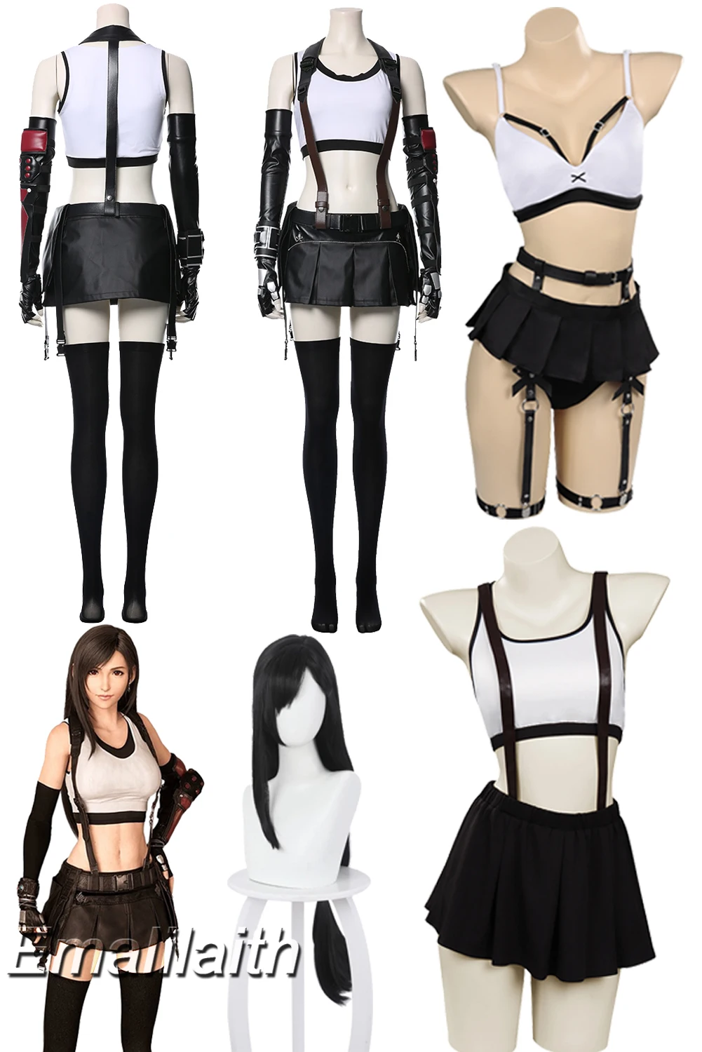 

Disguise Sexy Tifa Lockhart Cosplay Role Play Wigs Anime Game Final Fantasy VII Costume Disguise Adult Women Fancy Dress Up