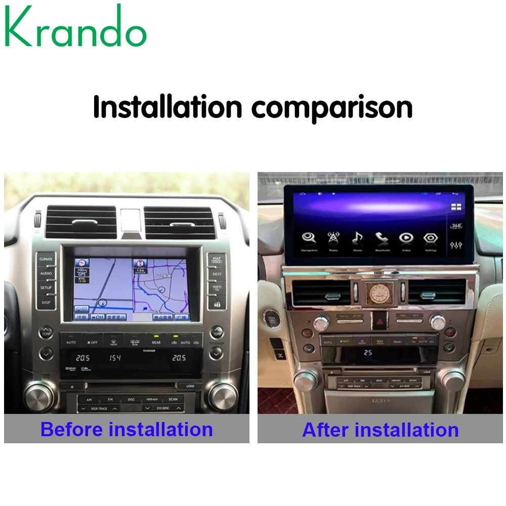 Krando Android 12.3'' Car Radio For Lexus LX570 2016-2021 Navigation GPS Audio Stereo Wireless Carplay Multimedia Player