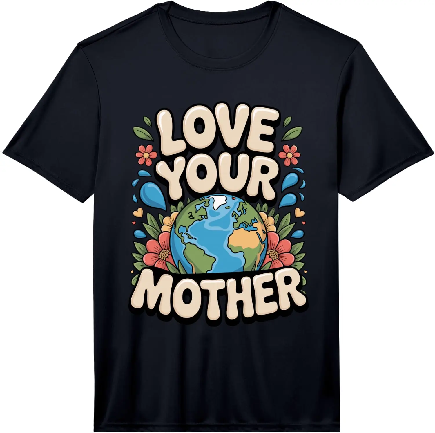 Mens Love Your Mother Earth Environmentalist Eco Performance T-Shirt 100% Cotton Trendy Y2K Short-Sleeve Tee – Soft, Quick-Drying, & Moisture-Wicking; Ideal for Sports or Casual Wear; Great Gift for Christmas or Halloween. Environmental.