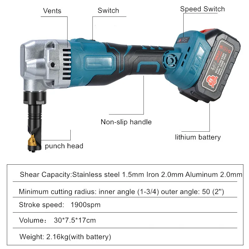 Imagem -05 - Cordless Electric Impact Scissors Ferramenta de Corte Motor Brushless Portátil Recarregável Metal Aço Inoxidável Cortador de Cisalhamento