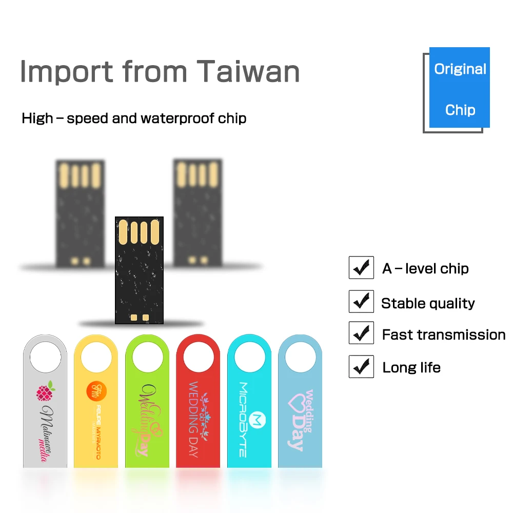 10PCS Free Custom Logo USB Flash Drive Pen Drive 32GB 64GB 128GB 10 Pieces Lote Metal Pendrive Card Memory Stick Drives U Disk
