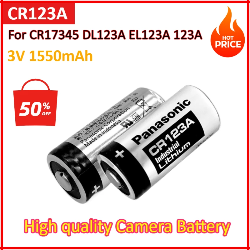 

2~10PCS 3V 1550mAh Panasonic 123 Lithium Arlo Camera Battery CR123A CR17345 DL123A EL123A 123A