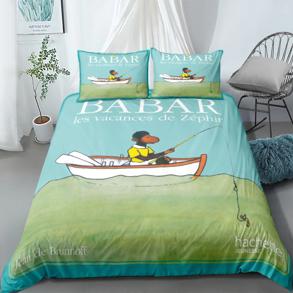 

Babar and Zephir Bedding Set Without Sheet King Queen Double Full Twin Single Size Bed Linen Set