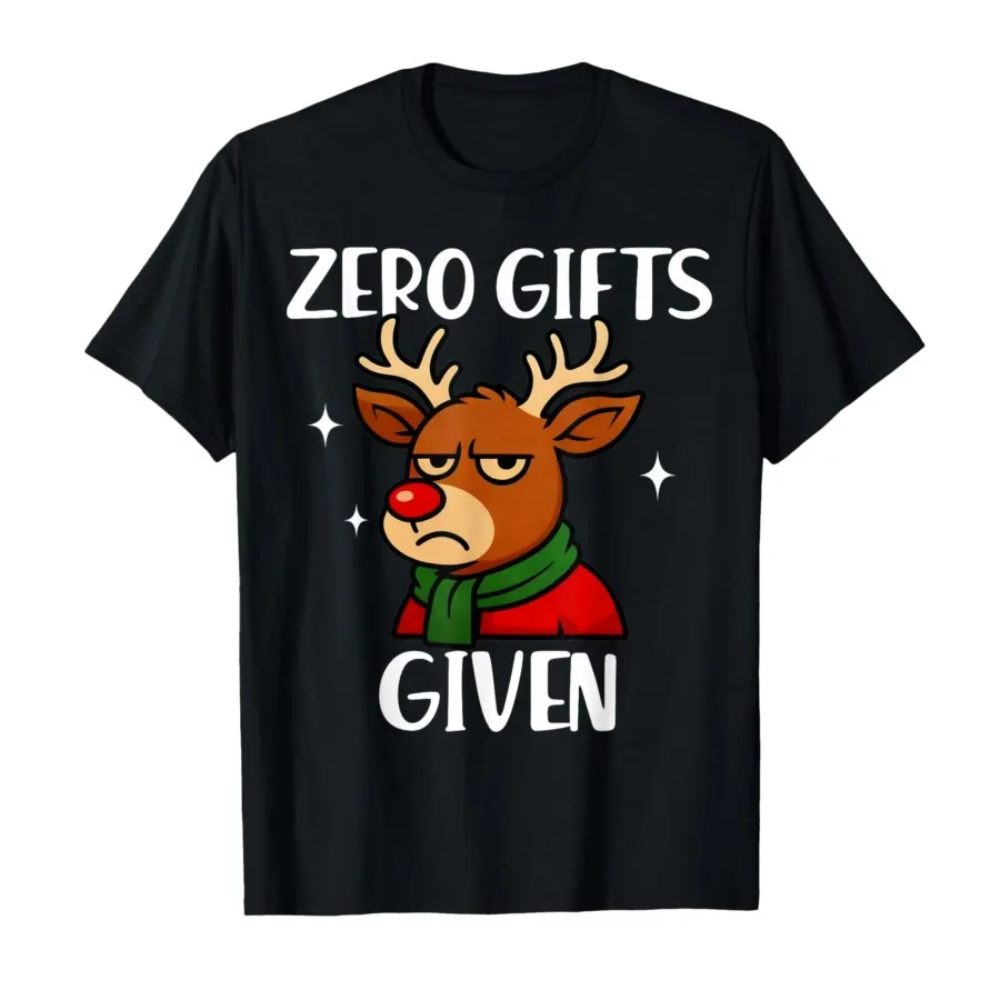 مضحك غاضب الرنة عيد الميلاد ميمي صفر الهدايا المقدمة تي شيرت للرجال النساء 100% القطن تي شيرت قصيرة الأكمام بلايز 1117-2 #1