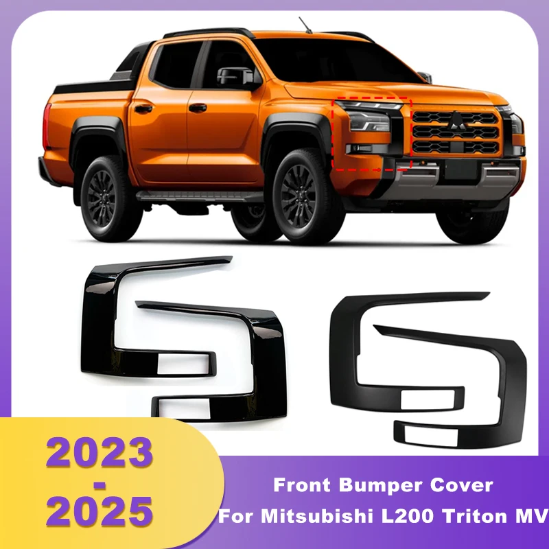 

Накладка на передний бампер из АБС-пластика, нижняя, черная, для Mitsubishi L200 Triton MV 2023 2024 2025, 4 двери