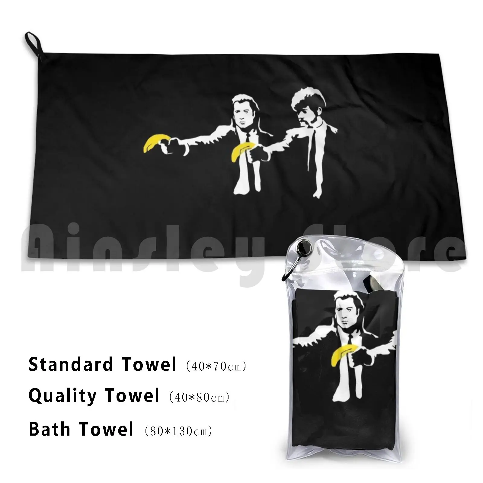 Banksy Pulp Fiction Beach Towel Quick Dry Quality Towel Dismaland Banksy Pulp Fiction Bananas Quentin Tarantino