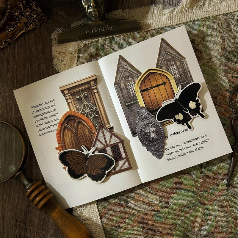 Vintage European-style Castle Doors Windows Landscape Material Paper Creative DIY Junk Journal Collage Scrapbook Stationery