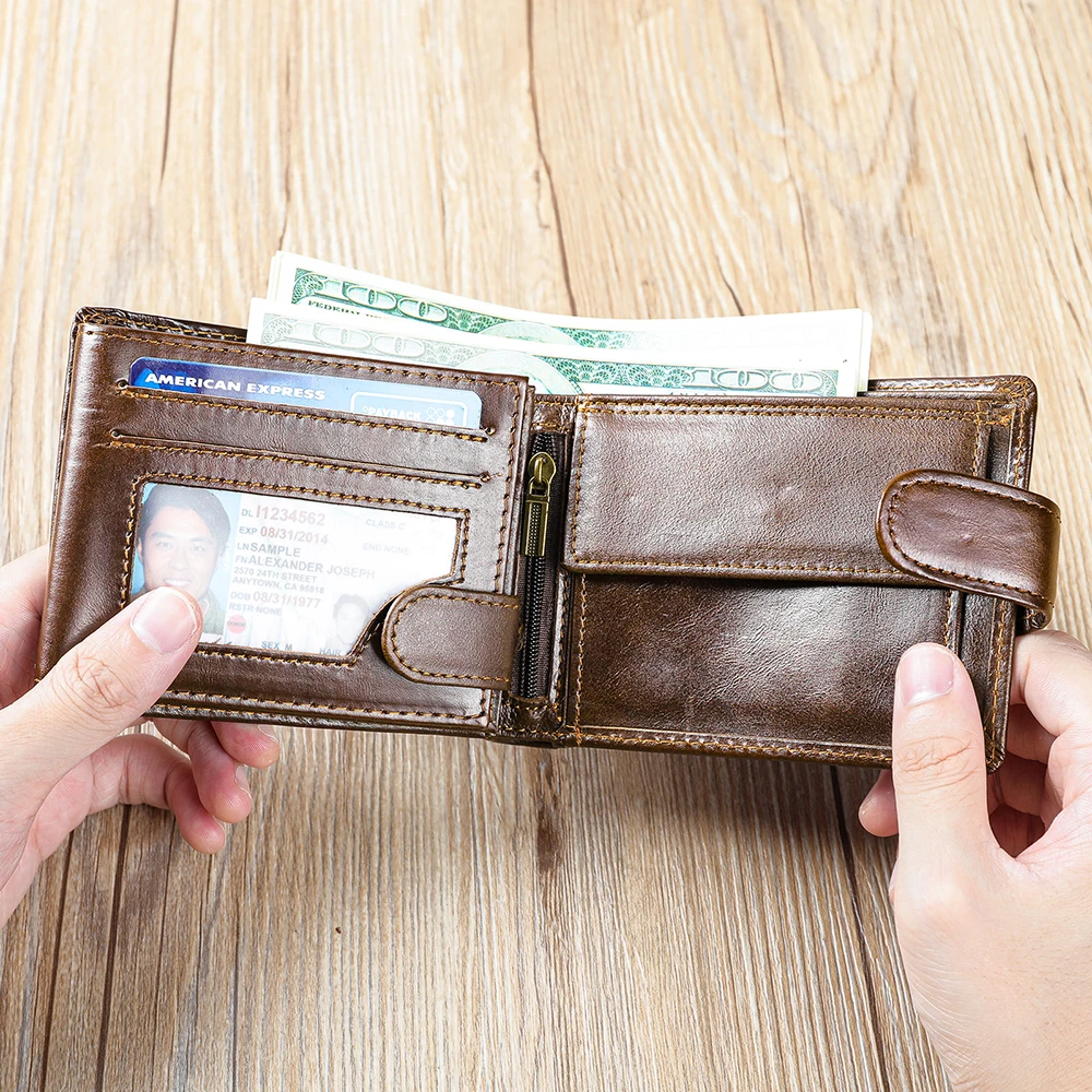 WESTAL RFID Designer Wallet الرجال جلد طبيعي RFID المحفظة الجبهة عملة جيب محفظة المال حقيبة جلدية حامل البطاقة المحفظة للرجال