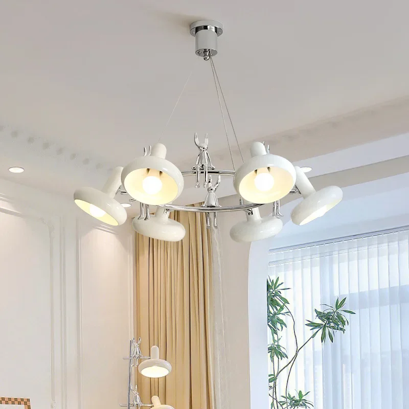 Bauhaus Led Chandelier Nordic Living Room Cream Led Pendant Lamps Bedroom Simple Creative Dining Room Hanging Lights Luminária