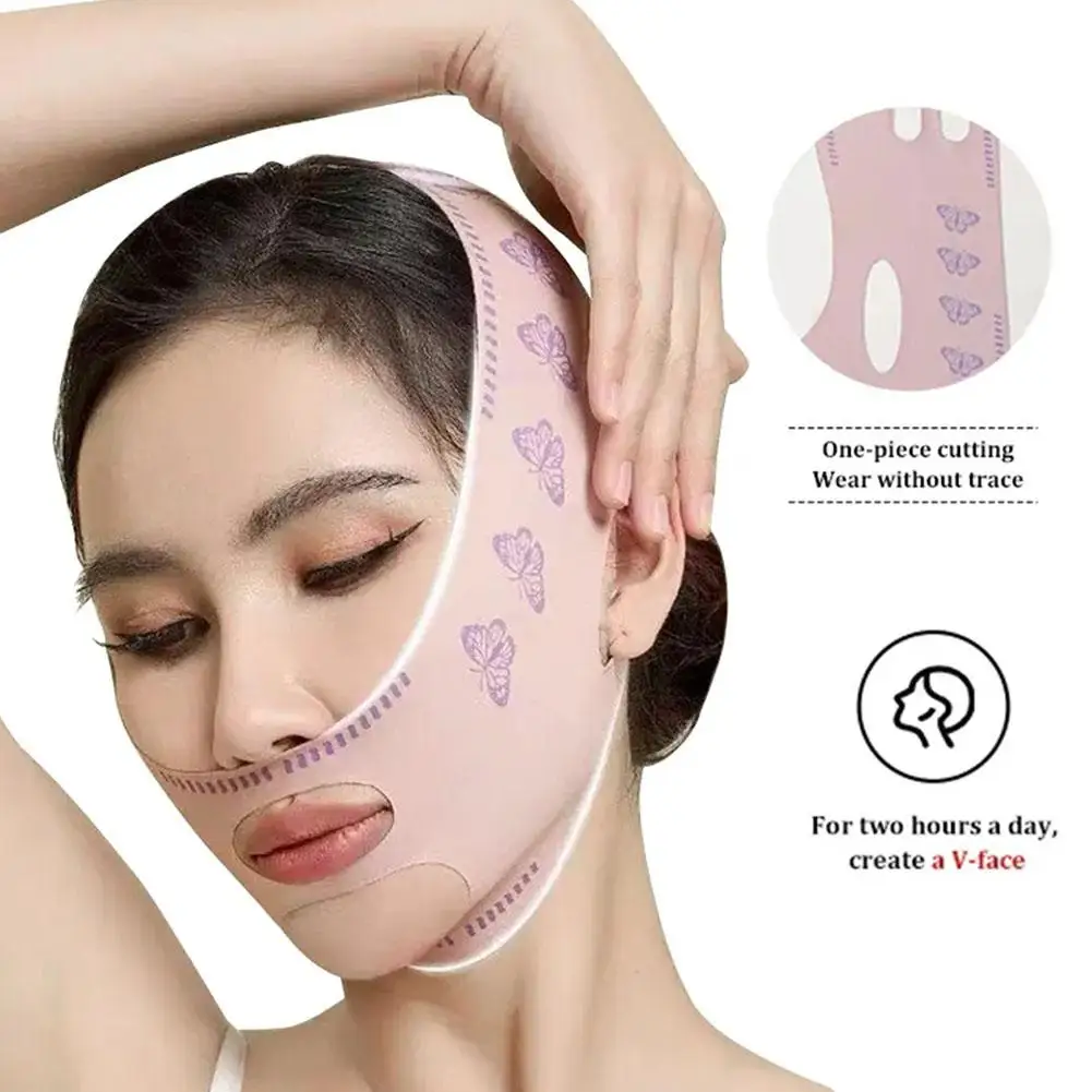 Banda facial en V transpirable, mascarilla facial delgada para Realce de mejillas, Reduce la papada doble, vendaje moldeador de línea en V,