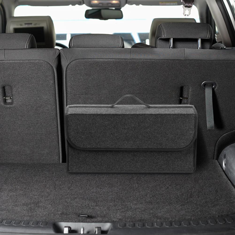 Car Storage Travel Bag Soft Woolen Felt Car Trunk Organizer Car Storage Box Bag Fireproof Stowing Tidying Package Blanket Tool