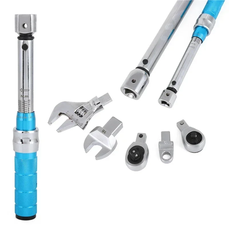 Torque Wrench Interchangeable Head 2-210Nm 9*12mm 14*18mm Square Drive Accuracy 4% Car Repair Maintanence Spanner