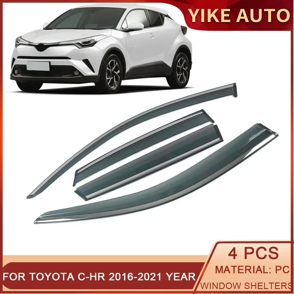 For TOYOTA C-HR 2016-2023 Car Window Sun Rain Shade Visor Shield Shelter Protector Cover Trim Frame Sticker Exterior Accessories