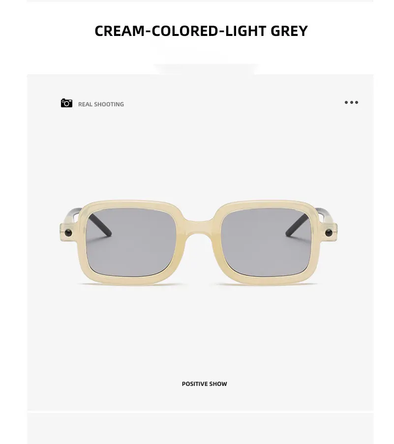 Neue modische quadratische Sonnenbrille für Damen und Herren, Vintage-Markendesigner, Punk-Sonnenbrille, klare Gläser, Spiegelbrille – Detail 21