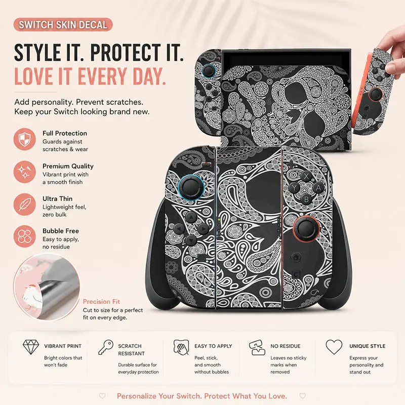 Creative pattern SWITCH game console protective film, with natural touch and comfortable feel, featuring personalized designs