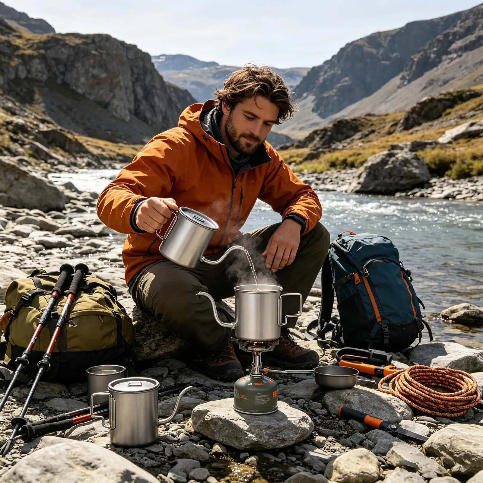 420ml Titanium Coffee Pour Over Kettle Coffee Mini Tea Water Camping Pot Stove Top Coffee Pot Gooseneck Traveling Tea Pot - view 4