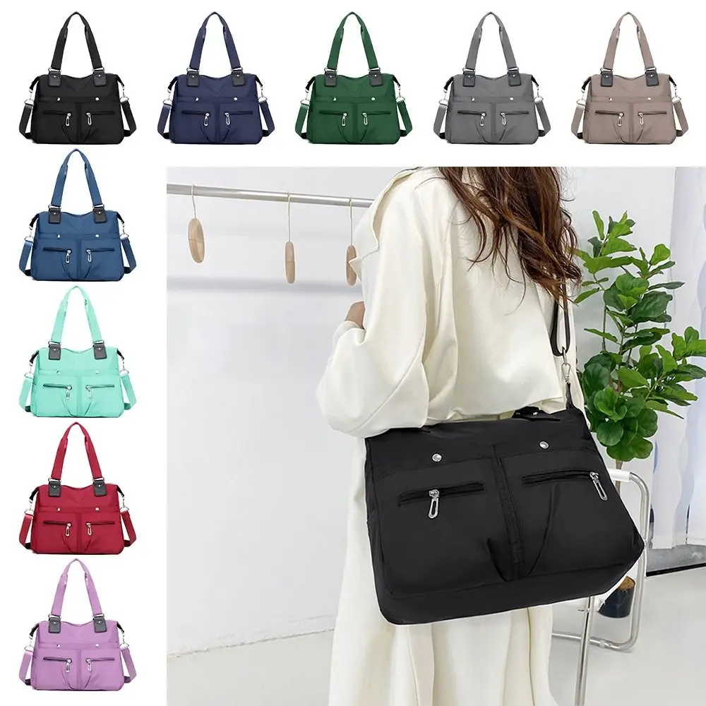 

For Work Large Capacity Multi Women Tote Shoulder Bag Waterproof Pocket Nylon Bag