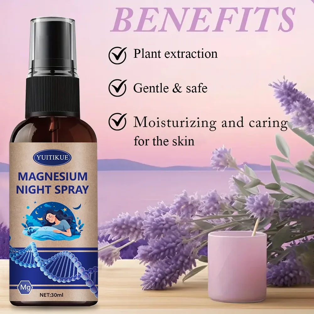 UITIKUE Magnesium-Entspannungsspray 30 ml – Lavendelöl für Massage und Schlaf, pflanzliche Formel, sanfte Hautpflege