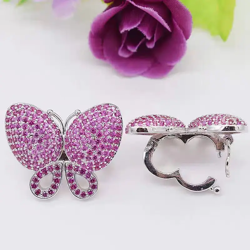 1piece Jewellery green blue yellow red butterfly Clasp hooks DIY Making Necklace Bracelet Accessories