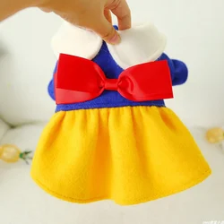 1PC pet clothing autumn and winter doll collar red, yellow, blue princess dress suitable for small and medium-sized dogs