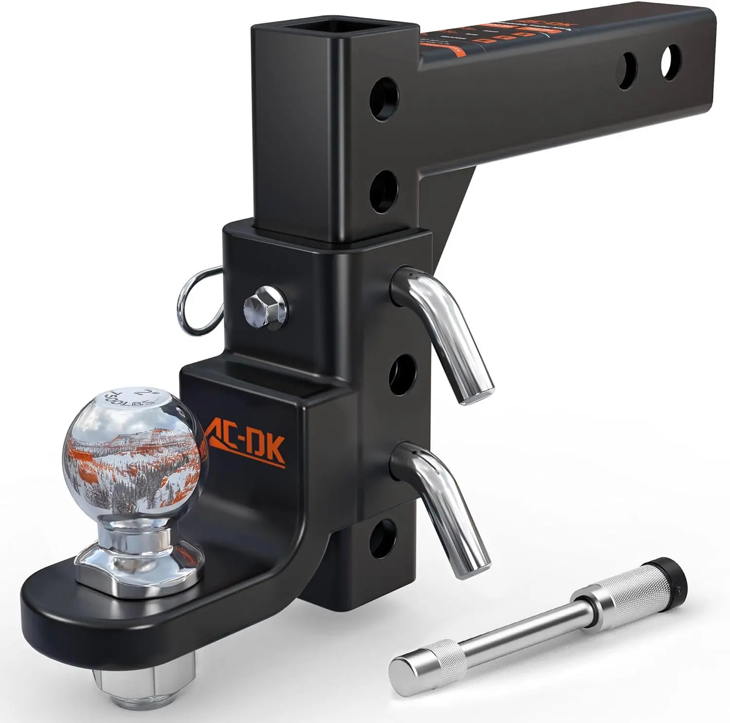 

Adjustable Trailer Hitch for 2 inch Receiver, 9-1/2" Drop & 8-1/4" Rise, 7500 LBS GTW, Heavy-Duty Tow Hitch with 2 inch Ball